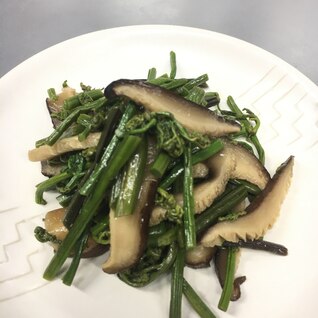 わらびと椎茸の煮物